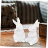 VICASKY 5pcs Handmade White Figurines Adorable Ceramic Bunny Ornaments for Desktop Decor Charming Miniature Statues to Home Atmosphere view 3