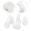 VICASKY 5pcs Handmade White Figurines Adorable Ceramic Bunny Ornaments for Desktop Decor Charming Miniature Statues to Home Atmosphere view 4