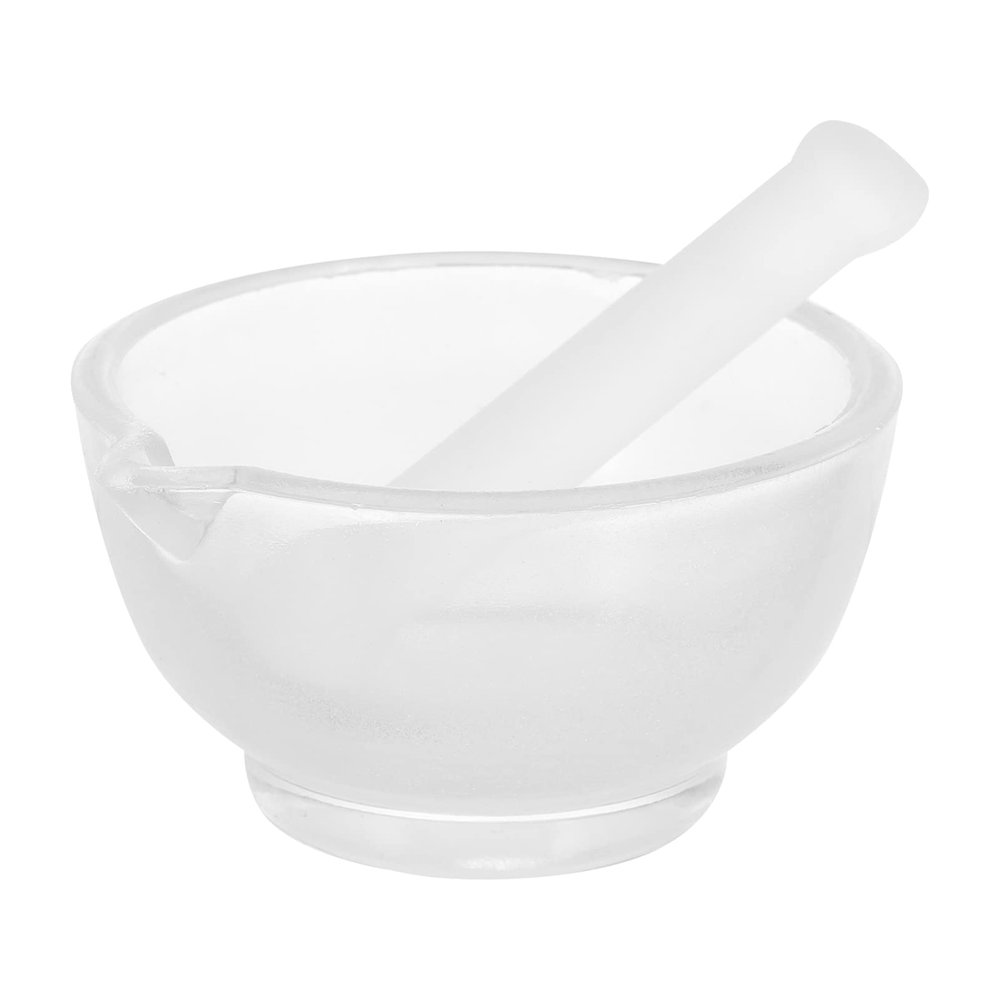 TEHAUX Mini Medicine Pounding Masher Glass and Pestle Set Non-Corrosive for Fresh Flavors