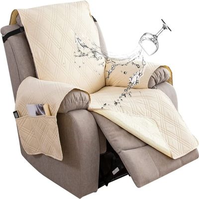XVBVS Waterproof Recliner Covers Split Recliner Chair Cover Non-Slip Quilted Reclining Couch Cover Furniture Protector for Living Room (Color : Beige, Size : Recliner Sofa)