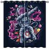 ONINUO Cool Astronaut Blackout Curtains for Girls Boy Home Decor, Planet Universe Space Galaxy Grommet Thermal Insulated Drapes Darkening Window Curtain for Bedroom Living Room, 63 x 63 Inch view 1