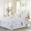 C&F Home Cynthia Floral Full/Queen Quilt Set Cotton Reversible Machine Washable Lightweight Bedspread Coverlet Full/Queen 3 Piece Set Blue view 3