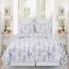 C&F Home Cynthia Floral Full/Queen Quilt Set Cotton Reversible Machine Washable Lightweight Bedspread Coverlet Full/Queen 3 Piece Set Blue view 4