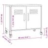 loibinfen Metal Storage Cabinet, Steel Storage Cabinet with 4 Wheels and 2 Doors, Office Storage Cabinet, Metal Garage Storage Cabinet for Storage, Mustard Yellow 23.6"x13.8"x22" view 2