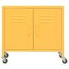 loibinfen Metal Storage Cabinet, Steel Storage Cabinet with 4 Wheels and 2 Doors, Office Storage Cabinet, Metal Garage Storage Cabinet for Storage, Mustard Yellow 23.6"x13.8"x22" view 4