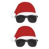 Beistle Santa Hat Glasses 2 Pack, Black Plastic Frames with Dark Lenses & Attached Santa Hat, Festive Holiday Eyewear for Christmas Celebrations & Events, One Size Fits Most Adults view 1
