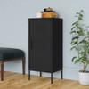 loibinfen Metal Storage Cabinet, Steel Storage Cabinet with Single Door and 2 Adjustable Shelves, Office Storage Cabinet, Metal Garage Storage Cabinet for Storage, Black 16.7"x13.8"x40" view 1
