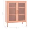 loibinfen Metal Storage Cabinet, Steel Storage Cabinet with 2 Mesh Doors and 2 Adjustable Shelves, Office Storage Cabinet, Metal Garage Storage Cabinet for Storage, Pink 31.5"x13.8"x40" view 2