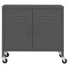 loibinfen Metal Storage Cabinet, Steel Storage Cabinet with 4 Wheels and 2 Doors, Office Storage Cabinet, Metal Garage Storage Cabinet for Storage, Anthracite 23.6"x13.8"x22" view 4