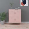 loibinfen Metal Storage Cabinet, Steel Storage Cabinet with 4 Doors and 2 Adjustable Shelves, Office Storage Cabinet, Metal Garage Storage Cabinet for Storage, Pink 31.5"x13.8"x40" view 1