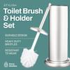 2 Pack Stainless Steel Modern Toilet Brush & Holder Set Bathroom Bowl Cleaner Brush with Caddy view 2