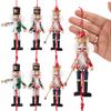 Dancing Nutcracker Pull-String Wood Christmas Ornaments, 6 Pieces view 1