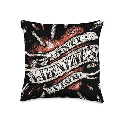 Anti Valentine's Club Throw Pillow