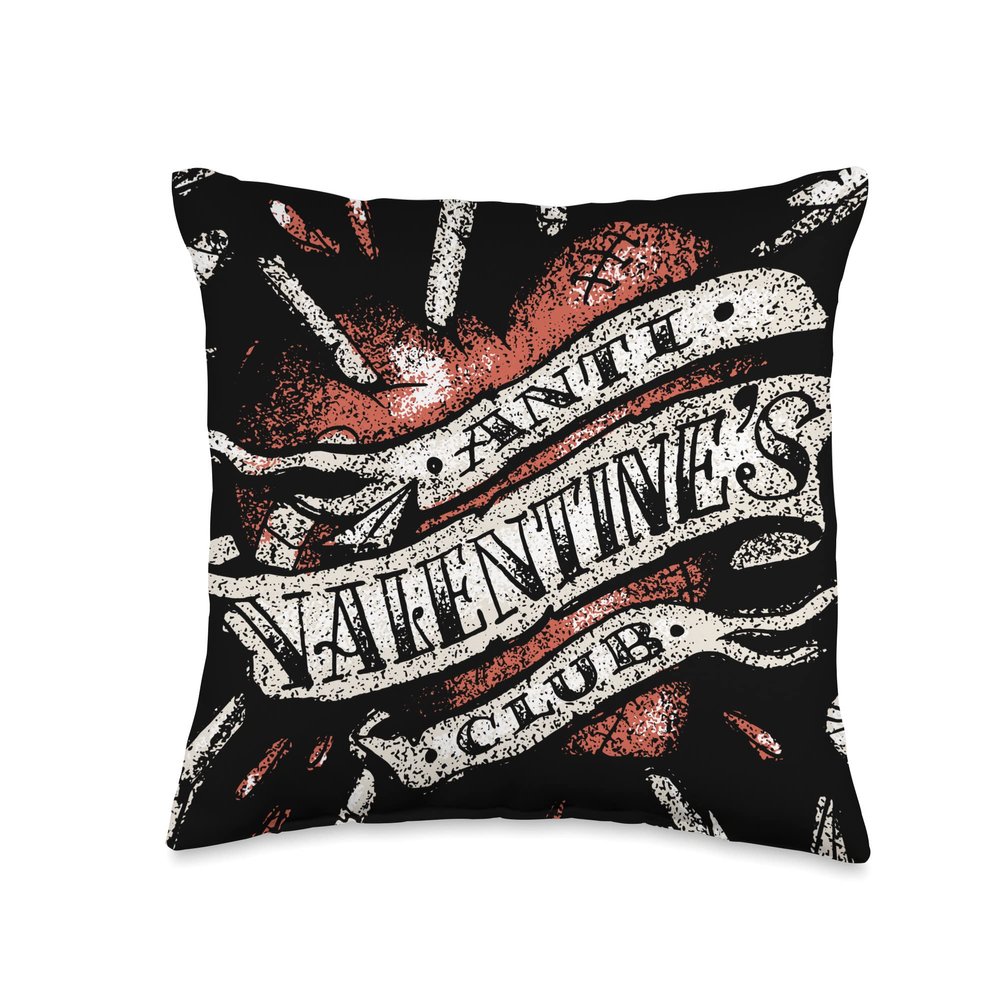 Anti Valentine's Club Throw Pillow