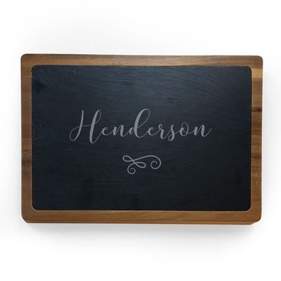 Engraved Family Name Slate Personalized Cutting Board