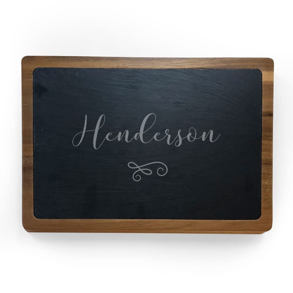 Engraved Family Name Slate Personalized Cutting Board