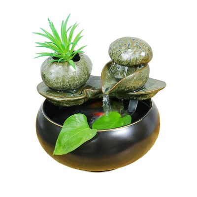BONAD Indoor Fountain Tabletop Fountain Waterfall Fountain Desktop Small Fish Tank Decorations Home Living Room Tea Table TV Cabinet Decorations Meditation Fountain