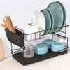 2 Tier Countertop Dish Rack, Plated Iron Utensil Holder, with Detachable Dish Rack, Dry Easily Practical in Kitchen view 1