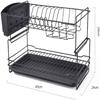 2 Tier Countertop Dish Rack, Plated Iron Utensil Holder, with Detachable Dish Rack, Dry Easily Practical in Kitchen view 2