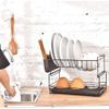 2 Tier Countertop Dish Rack, Plated Iron Utensil Holder, with Detachable Dish Rack, Dry Easily Practical in Kitchen view 4