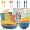 Homienly Wheat Straw Plates and Bowls Sets Unbreakable Dinnerware Set 20 PCS Dish Set for Camping, Party, Picnic Microwave and Dishwasher Safe Kitchen Dinner Set Apartment Essentials (Multicolor) view 1