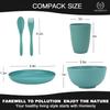 Homienly Wheat Straw Plates and Bowls Sets Unbreakable Dinnerware Set 20 PCS Dish Set for Camping, Party, Picnic Microwave and Dishwasher Safe Kitchen Dinner Set Apartment Essentials (Multicolor) view 2