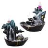 Incense Burner Two Purposes Smoke Waterfall Backflow Incense Burner Back-to-Flow Incense Ceramic Censer Mountain River Handicrafts Incense Holders ( Color : Brass ) view 2