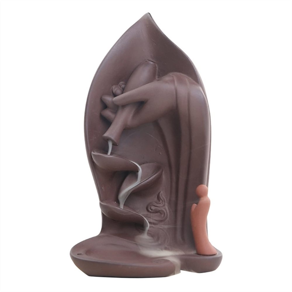 Incense Burner Backflow Incense Burner for Home Bedroom Decoration Yoga Craftwork Creative Purple Clay Incense Burners Incense Holders