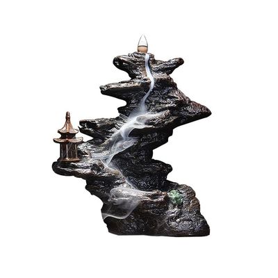 Incense Burner Reflux Incense Burner Waterfall Incense Burner Household Aromatherapy Incense Burner Resin Retro Rockery Incense Burner Decoration 10.23 Inch Incense Holders