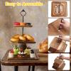 3 Pcs 3 Tier Serving Tray Square Wooden Tiered Cake Stand Acacia Wood Rustic Cupcake Display for Dessert Square Farmhouse Party, Wedding, Tea Party view 3