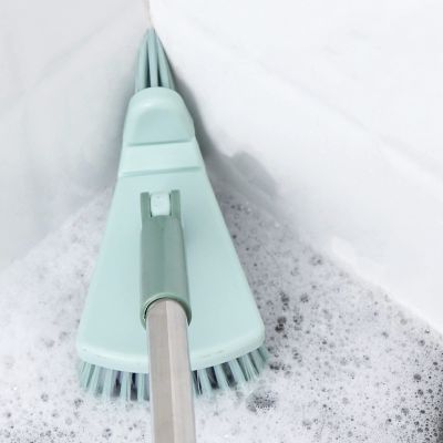 Cleaning Brush with Long Handle Floor Scrubbers for Tub Tile Cleaning Supplies Scrub Brush for Bathroom Bathtub Toilet Floor Kitchen Apartment Essentials forfor Women Men (Green)