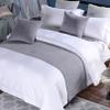 TTiiLoe Grey Bed Scarf for Foot of Bed, Velvet/Linen Bed Runner Pleated Textured Bedding Cover Throw Both Sides Hotel Bed Mat for Double/Single Size Bed, 50 x 180cm view 1