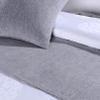 TTiiLoe Grey Bed Scarf for Foot of Bed, Velvet/Linen Bed Runner Pleated Textured Bedding Cover Throw Both Sides Hotel Bed Mat for Double/Single Size Bed, 50 x 180cm view 2