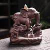 Incense Burner Purple Sand Elephant Backflow Incense Burnercreative Little Elephant Reflux Waterfall Aromatherapy Burner Decoration Incense Holders view 1