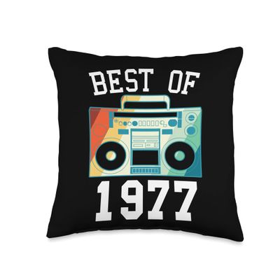 Best Of 1977 Funny Birth Year Vintage Birthday 1977 Throw Pillow