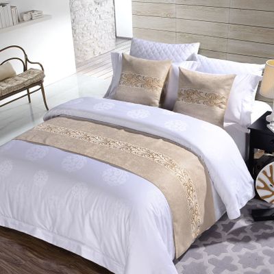 Beige Linen Bed Scarf Bed Runner Bed Cover Soft Bedding Decor Bedspread Blankets Protection Towel for Bedroom Hotel Wedding, 50 x 180cm
