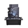 BONAD Indoor Fountain 3-Tier Indoor Tabletop Water Fountain - Portable Zen Meditation Waterfall with Lights Quiet Soothing Water Sound Indoor Home Water Fountain Meditation Fountain view 1