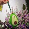 Cute Water Bottle, Cartoon Avocado Glass Cup with Carrying Lanyard - Double Layer Leak Proof Design for Women & Girls view 2