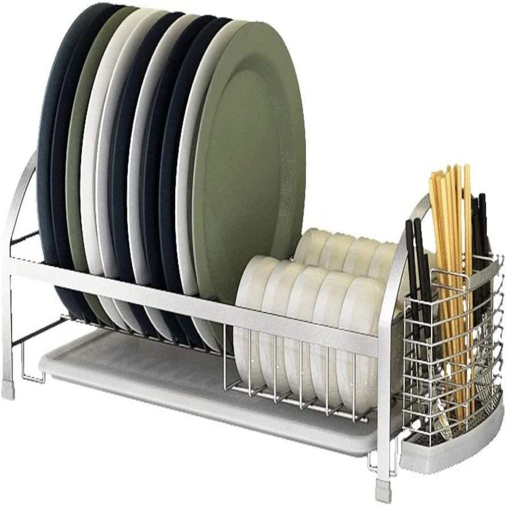 304 Stainless Steel Dish Drainer, Kitchen Counter Cabinet Drainer Drying Rack, Storage Accessories, Space-Saving