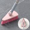 Cleaning Brush with Long Handle Floor Scrubbers for Tub Tile Cleaning Supplies Scrub Brush for Bathroom Bathtub Toilet Floor Kitchen Apartment Essentials forfor Women Men (Pink) view 1