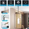 DMCHENGMA Square Ceiling Mounted Mirror with Black Metal Frame, Modern Floating Vanity Mirrors Hanging Rod Mirror for Bathroom Washroom Shaving Makeup Mirror (Size : 40cmx60cm) view 3