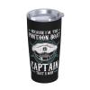 Because I'm The Pon-toon Boat Cap-tain Tumbler, 20oz Tumbler with Lids and Straws insulated tumblers Stainless Steel Vacuum Insulated Travel Mug Double Wall Water Coffee Tumbler view 2