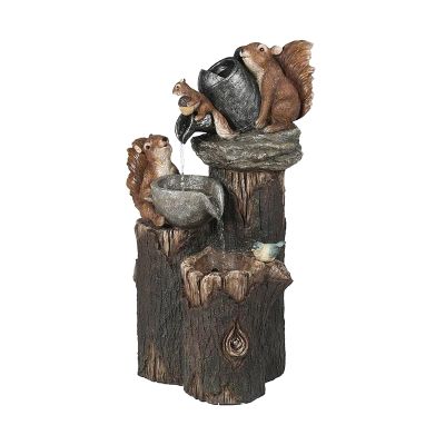 BONAD Indoor Fountain Tabletop Fountain,Outdoor Garden Decor Water Fountain Resin Ornaments with LED Lights Animal Statue for Home Garden Decoration Meditation Fountain