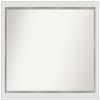 Amanti Art White Bathroom Mirror for Over Sink, 24x37 Custom Made Eva White Silver Narrow Rectangle Vanity Mirror, Large Modern Wood Frame, Hangs Horizonally and Vertically, Wall Decor view 1