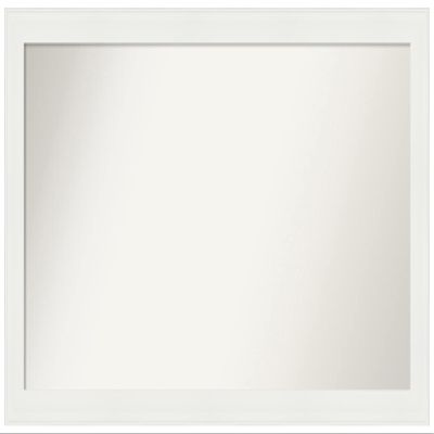 Amanti Art White Bathroom Mirror for Over Sink, 23x43 Custom Made Vanity White Narrow Rectangle Vanity Mirror, Large Casual Wood Frame, Hangs Horizonally and Vertically, Wall Decor