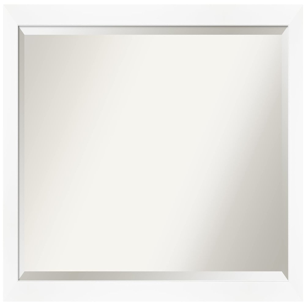 Amanti Art White Bathroom Mirror for Over Sink, 27x39 Cabinet White Narrow Rectangle Vanity Mirror, Large Modern Frame, Hangs Horizonally and Vertically, Bathroom Wall Decor, Beveled Edge