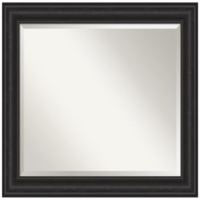 Amanti Art Black Bathroom Mirror for Over Sink, 27x33 Shipwreck Black Rectangle Vanity Mirror, Large Country Rustic Frame, Hangs Horizonally and Vertically, Bathroom Wall Decor, Beveled Edge