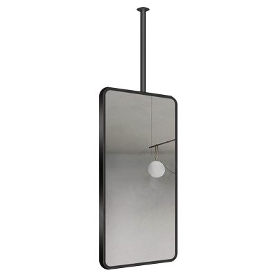 DMCHENGMA Square Mirror for Ceiling Hanging, Black Metal Framed Decorative Hanging Mirror Vanity Mirrors Rectangular Wall Mirror Customizable Ceiling-Mounted Boom (Size : 40cmx70cm)