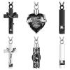 Fumete 6 Pcs Ashes Necklace Urn Jewelry for Human Ashes Memorial - Men & Women Pendant(Black) view 1