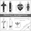 Fumete 6 Pcs Ashes Necklace Urn Jewelry for Human Ashes Memorial - Men & Women Pendant(Black) view 2